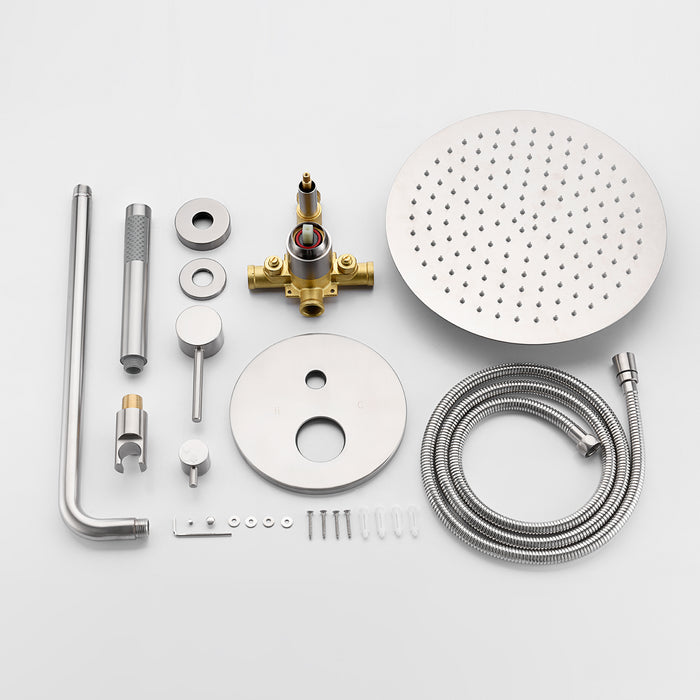 1-spray Patterns 10 in. Dual Fixed and Handheld Shower Head 1.8 GPM in Brushed Nickel