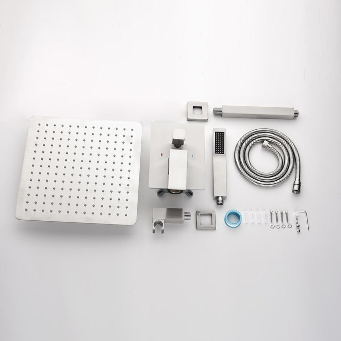 1-Spray Patterns 16 in. Ceiling Mount Dual Fixed and Handheld Shower Head 2.5 GPM