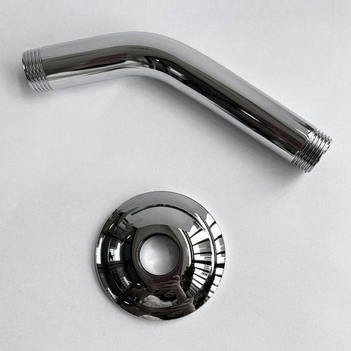 1/2 NPT ¡Á 4.8 in. Round Wall Mount Shower Arm with Sure Grip Flange in Chrome ( 1-Pack )