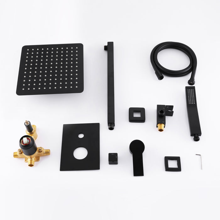 10-in Brushed Gold 1-Spray Built-In Shower System