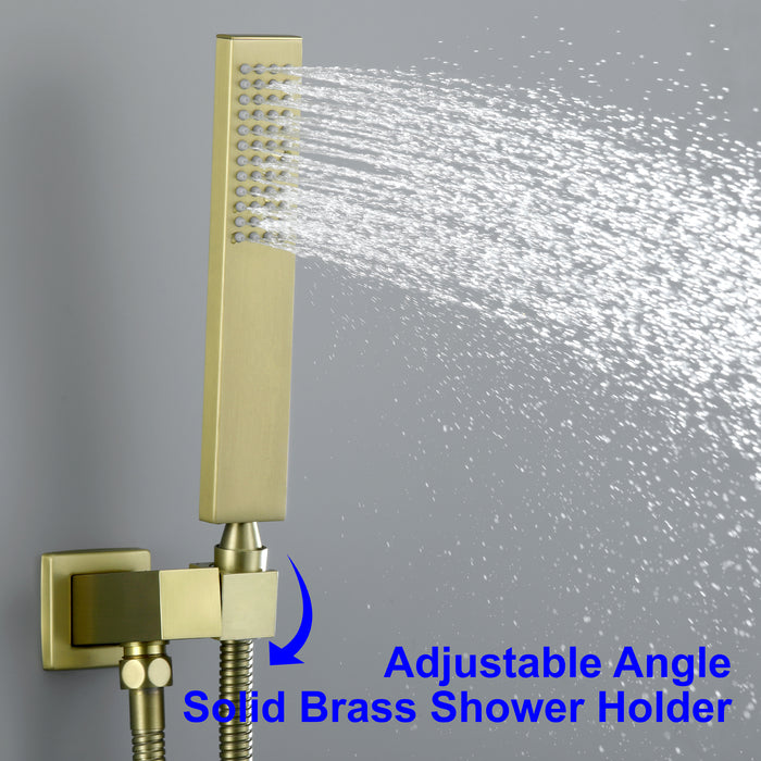 10-in Brushed Gold 1-Spray Built-In Shower System
