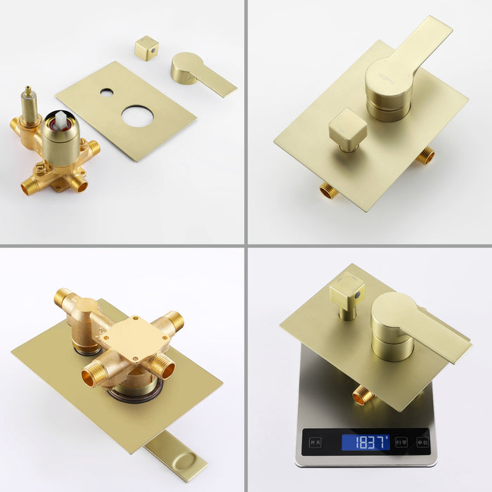 10-in Brushed Gold 1-Spray Built-In Shower System