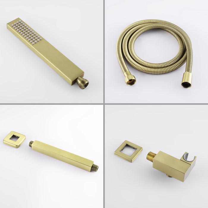 10-in Brushed Gold 1-Spray Built-In Shower System