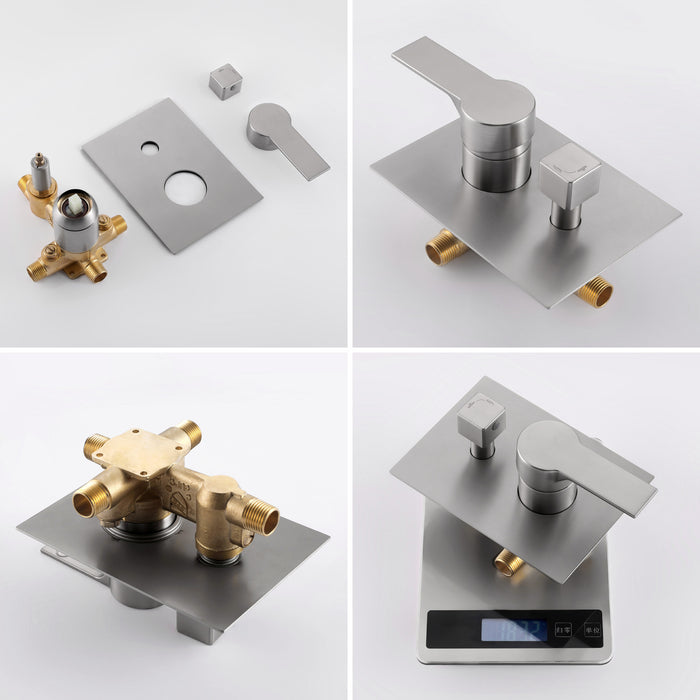 10-in Brushed Nickel 1-Spray Built-In Shower System
