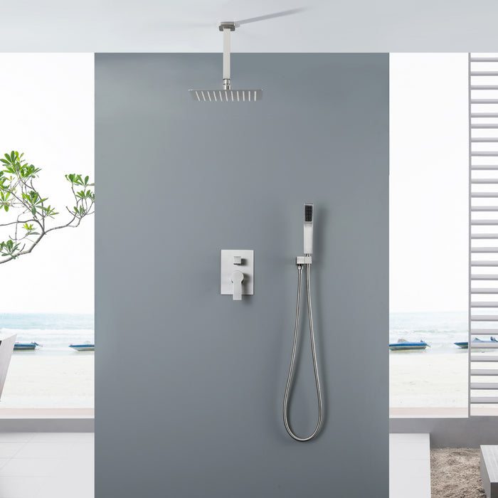 10-in Brushed Nickel 1-Spray Built-In Shower System