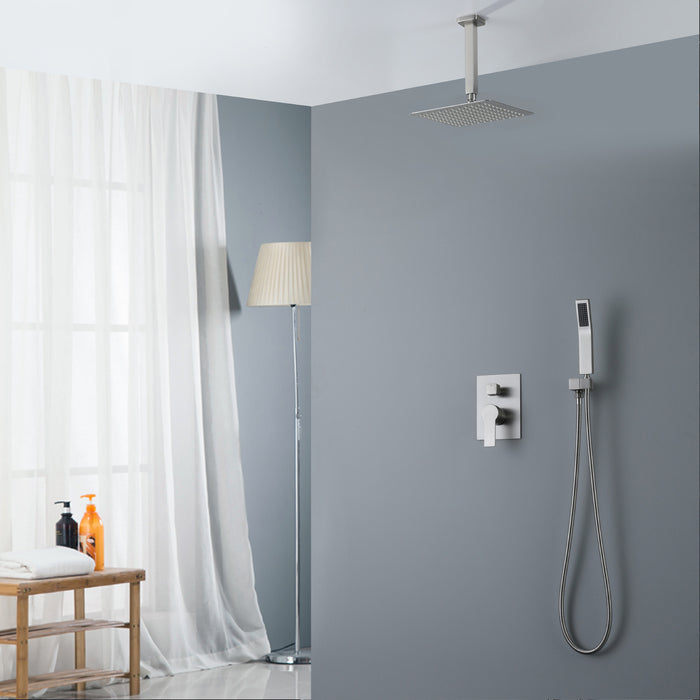 10-in Brushed Nickel 1-Spray Built-In Shower System