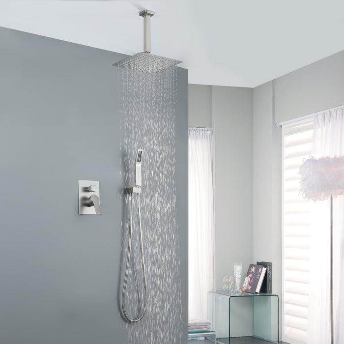 10-in Brushed Nickel 1-Spray Built-In Shower System