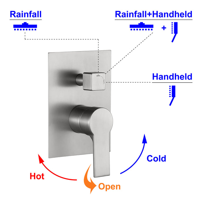 10-in Brushed Nickel 1-Spray Built-In Shower System
