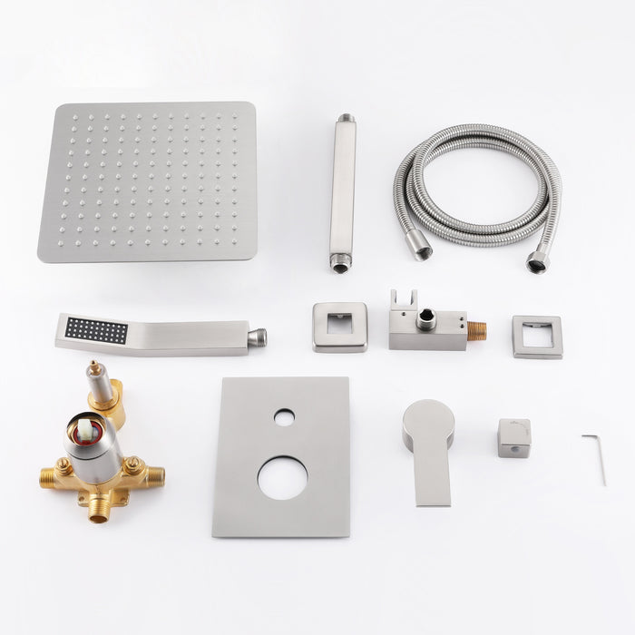 10-in Brushed Nickel 1-Spray Built-In Shower System