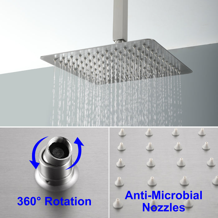 10-in Brushed Nickel 1-Spray Built-In Shower System