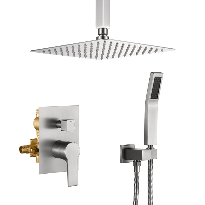 10-in Brushed Nickel 1-Spray Built-In Shower System