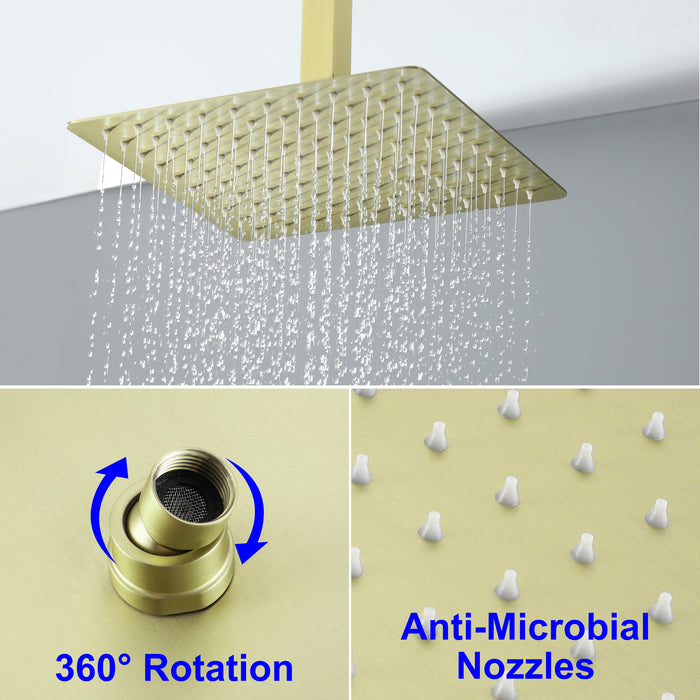 10-in Brushed Nickel 1-Spray Built-In Shower System with Faucet