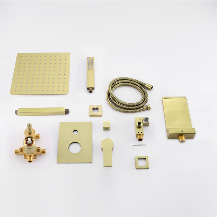 10-in Brushed Nickel 1-Spray Built-In Shower System with Faucet