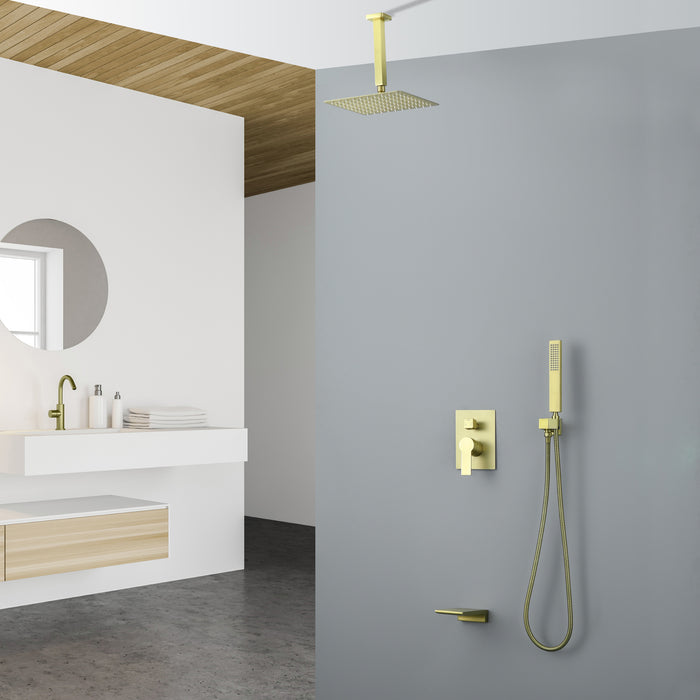 10-in Brushed Nickel 1-Spray Built-In Shower System with Faucet
