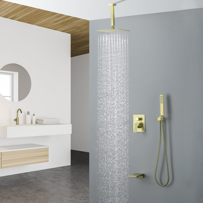 10-in Brushed Nickel 1-Spray Built-In Shower System with Faucet