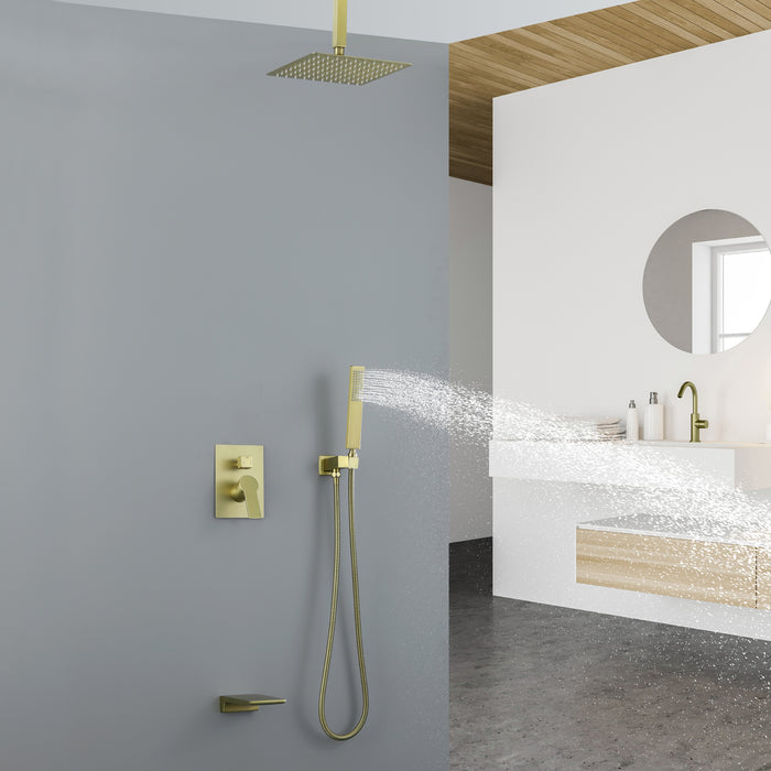 10-in Brushed Nickel 1-Spray Built-In Shower System with Faucet