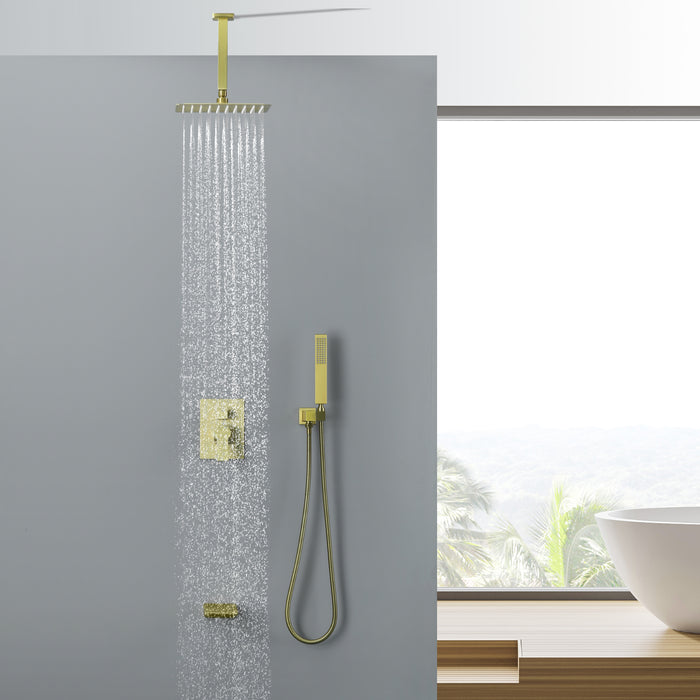 10-in Brushed Nickel 1-Spray Built-In Shower System with Faucet