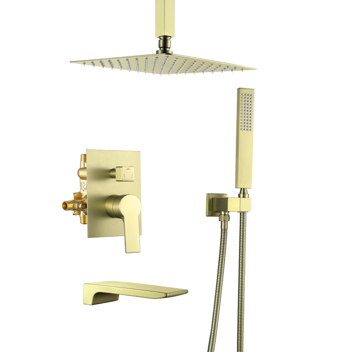 10-in Brushed Nickel 1-Spray Built-In Shower System with Faucet