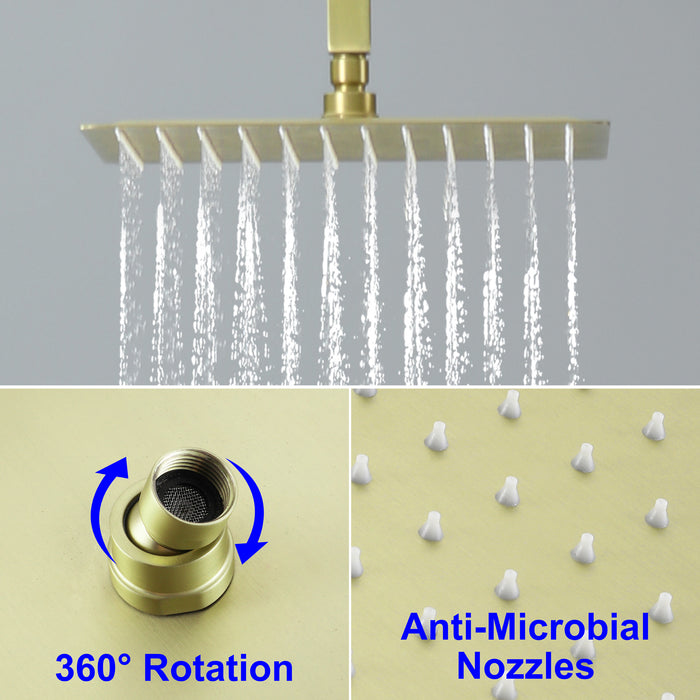 12-in Brushed Nickel 1-Spray Built-In Shower System with Faucet