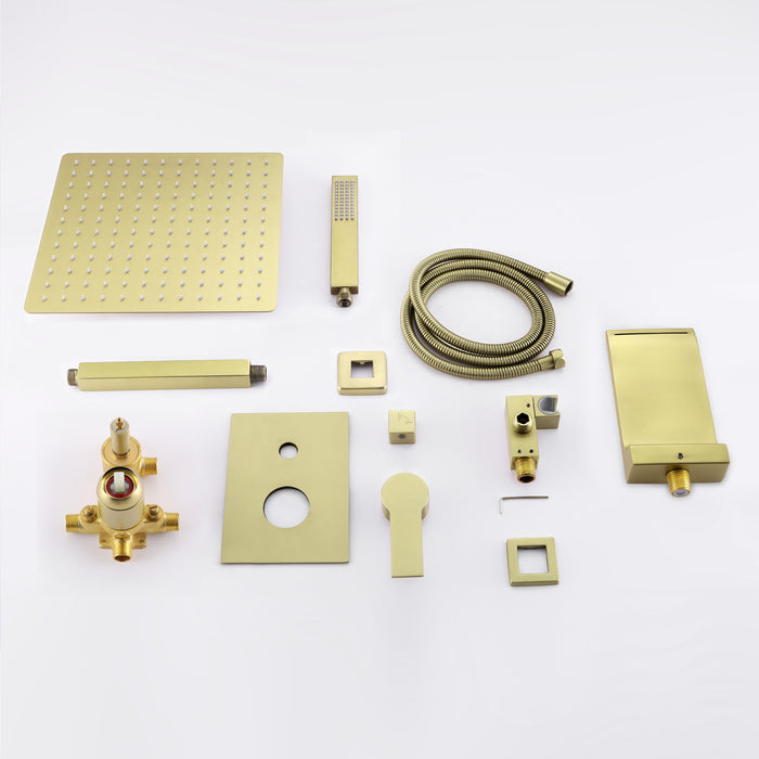 12-in Brushed Nickel 1-Spray Built-In Shower System with Faucet