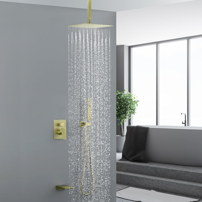 12-in Brushed Nickel 1-Spray Built-In Shower System with Faucet