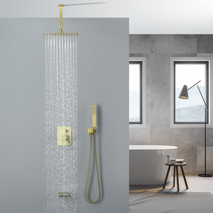 12-in Brushed Nickel 1-Spray Built-In Shower System with Faucet