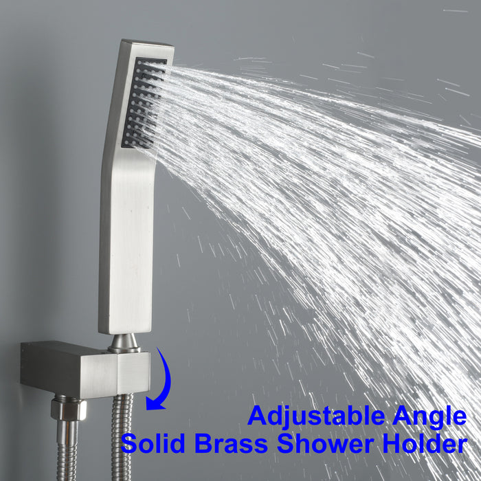 10-in Brushed Nickel 1-Spray Built-In Shower System with Faucet