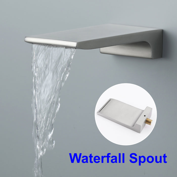 10-in Brushed Nickel 1-Spray Built-In Shower System with Faucet
