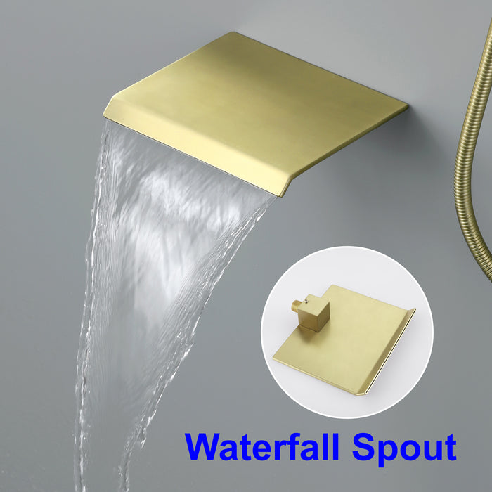 10-in Brushed Golad 1-Spray Built-In Shower System