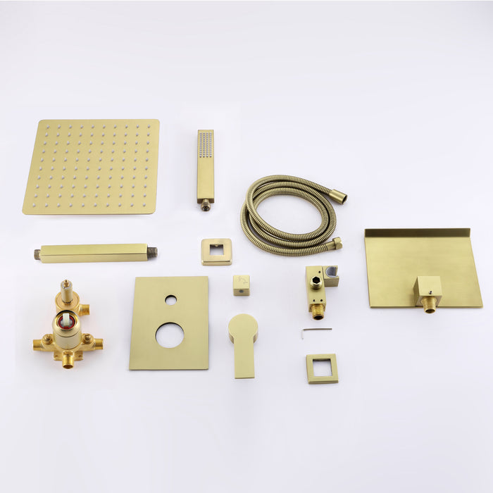 10-in Brushed Golad 1-Spray Built-In Shower System