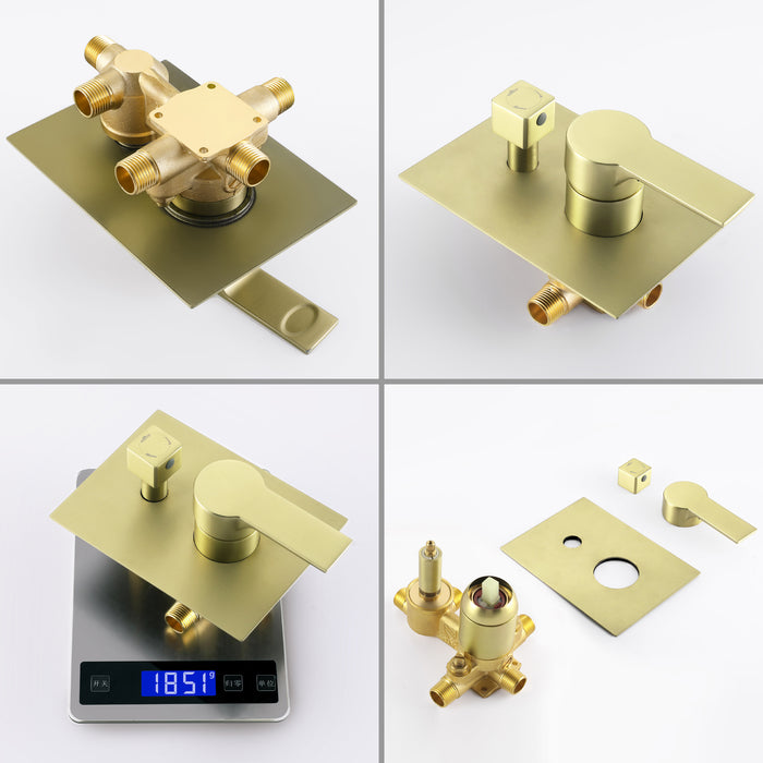 10-in Brushed Golad 1-Spray Built-In Shower System