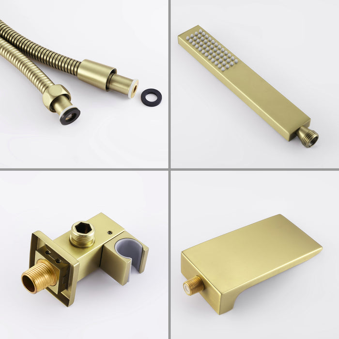 10-in Brushed Golad 1-Spray Built-In Shower System