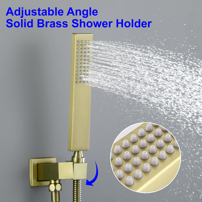 12-in Brushed Gold 1-Spray Built-In Shower System