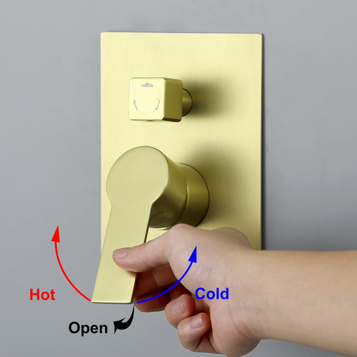 12-in Brushed Gold 1-Spray Built-In Shower System