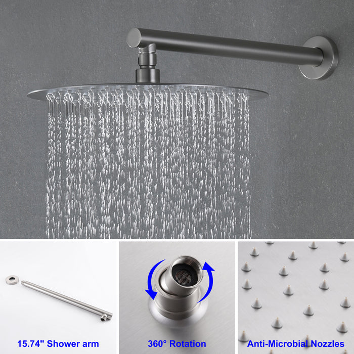 12-in Brushed Nickel 1-Spray Built-In Shower System