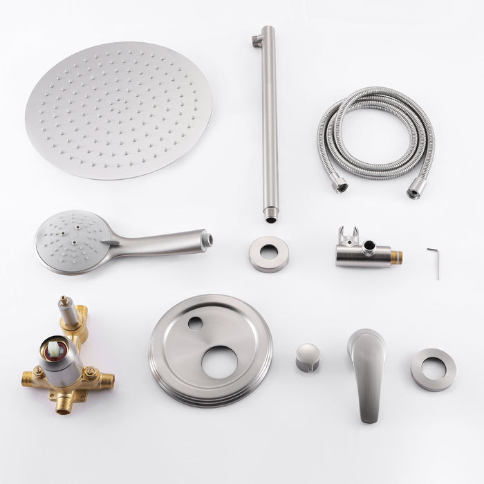 12-in Brushed Nickel 1-Spray Built-In Shower System