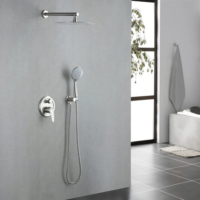 12-in Brushed Nickel 1-Spray Built-In Shower System