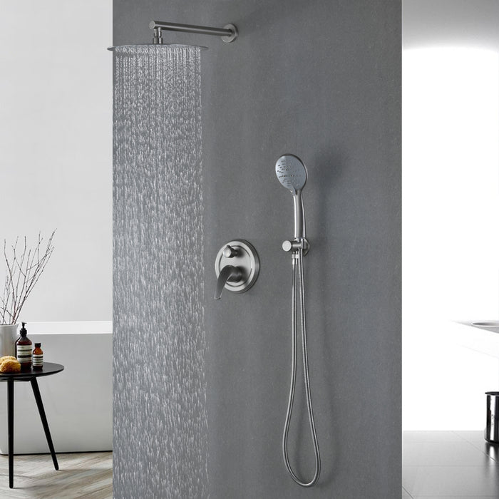 12-in Brushed Nickel 1-Spray Built-In Shower System