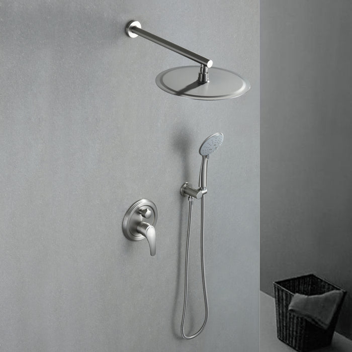 12-in Brushed Nickel 1-Spray Built-In Shower System