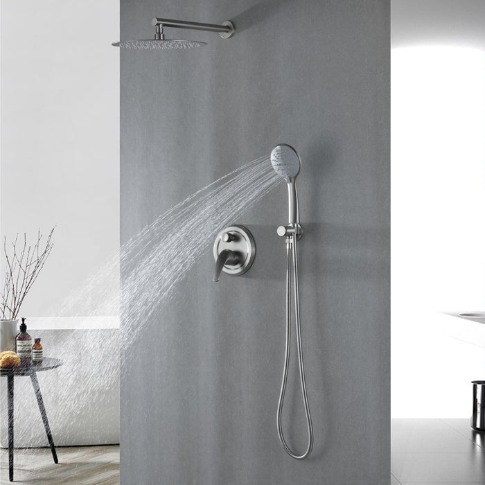 12-in Brushed Nickel 1-Spray Built-In Shower System