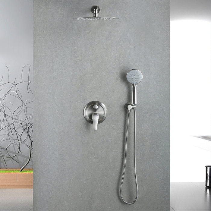 12-in Brushed Nickel 1-Spray Built-In Shower System