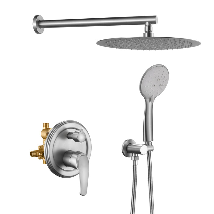 12-in Brushed Nickel 1-Spray Built-In Shower System