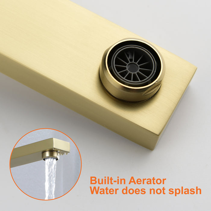 10-in Brushed Gold 1-Spray Built-In Shower System with Faucet