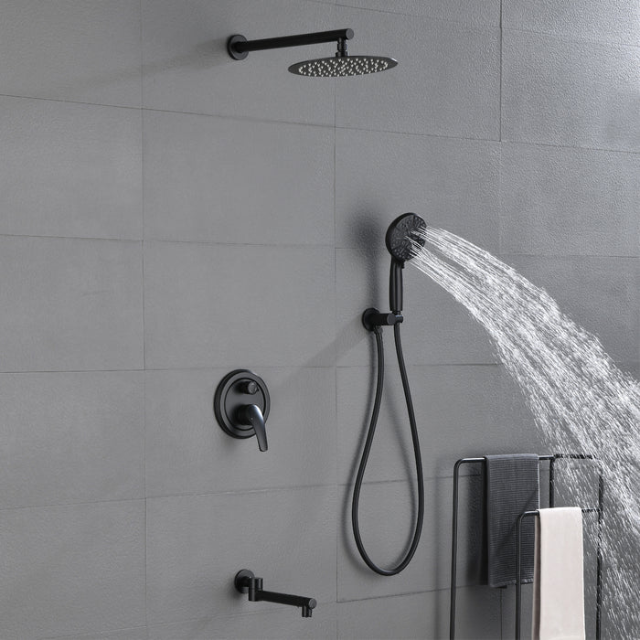 Wall-mounted rain shower system with hand shower head