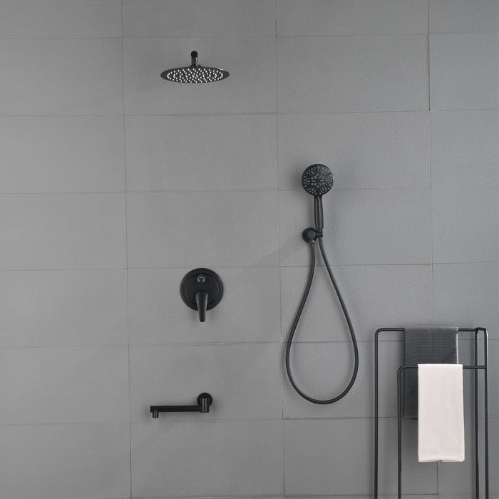 Wall-mounted rain shower system with hand shower head