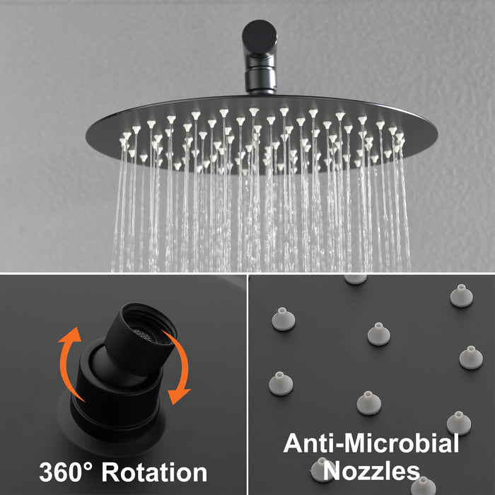 Wall-mounted rain shower system with hand shower head