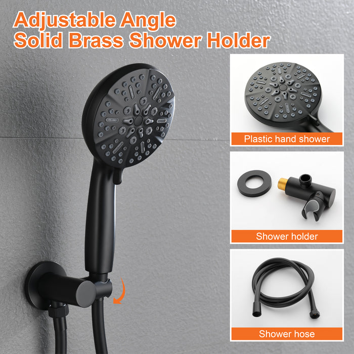 Wall-mounted rain shower system with hand shower head