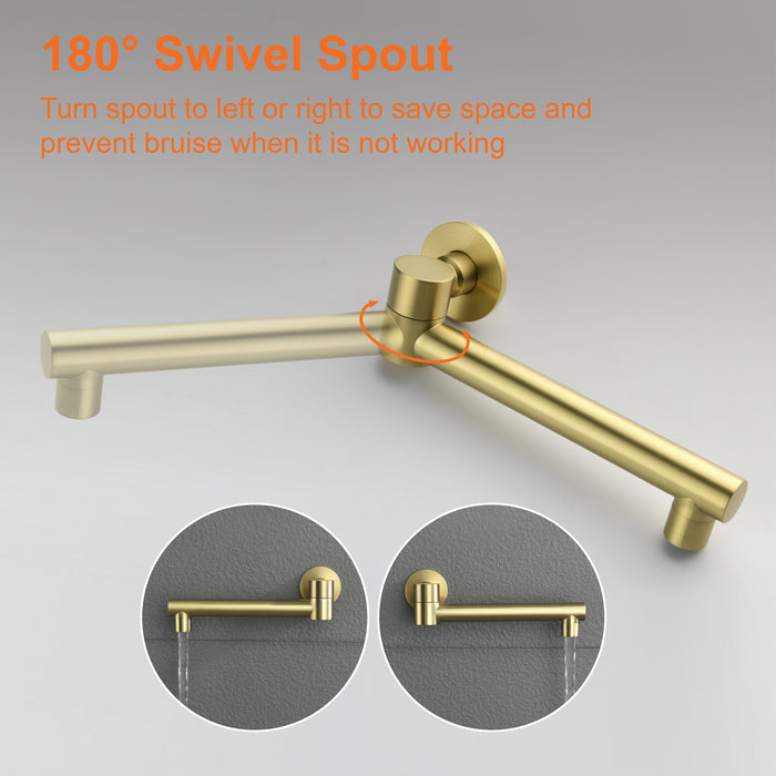 Wall-mounted rain shower system with hand shower head