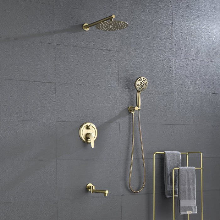 Wall-mounted rain shower system with hand shower head
