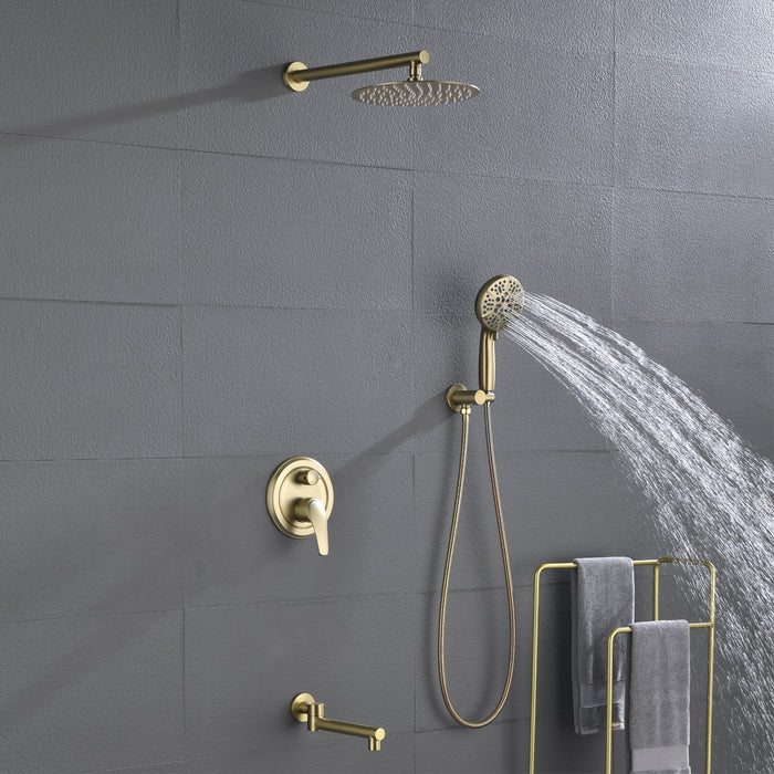 Wall-mounted rain shower system with hand shower head